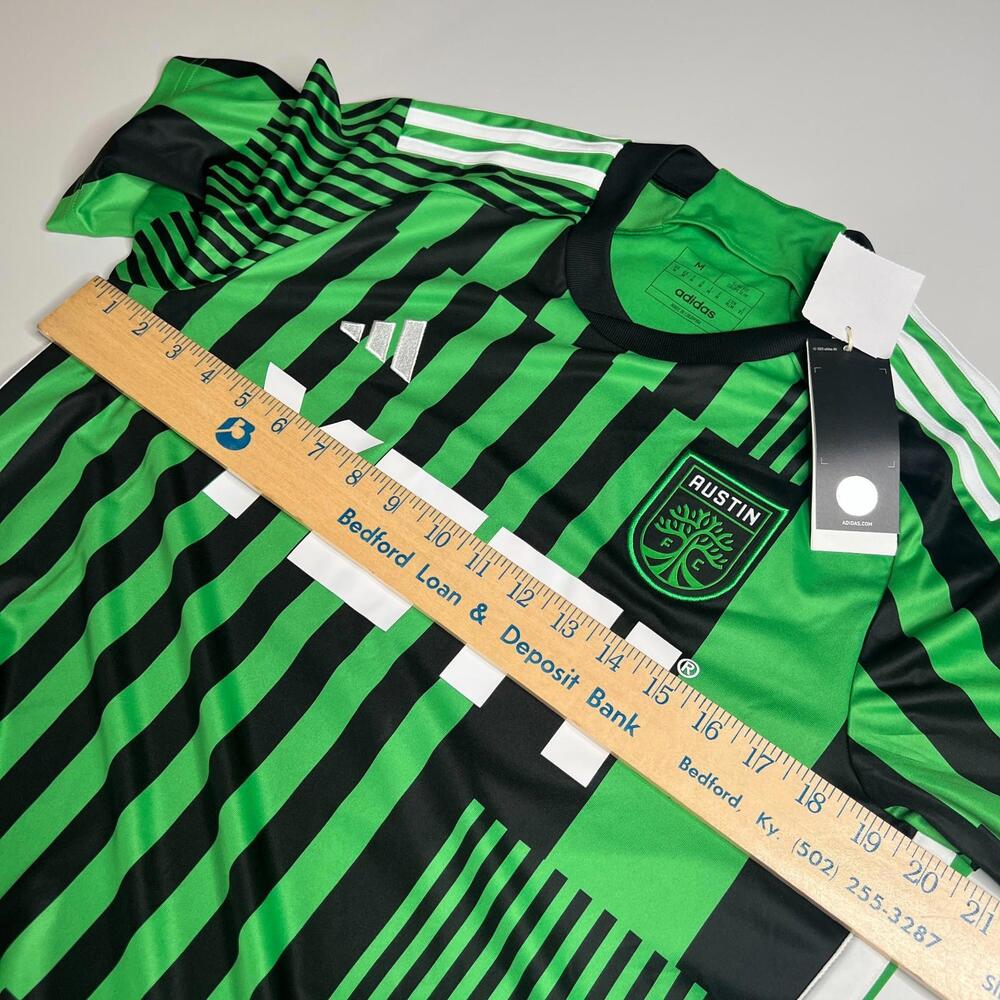 Adidas Austin FC Home Jersey 2023/24 MLS Green/Black Stripes Men’s Size M H1835 - Picture 3 of 9